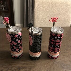 Juicy Couture 24oz Tumblers with Straw Toppers PICK ONE